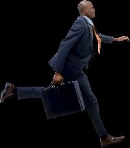 Man Running with Briefcase