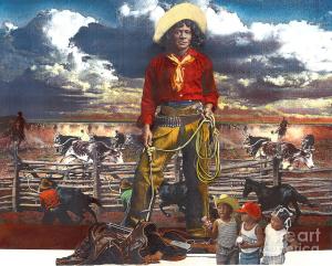 Nat Love and 3 little cowpokes